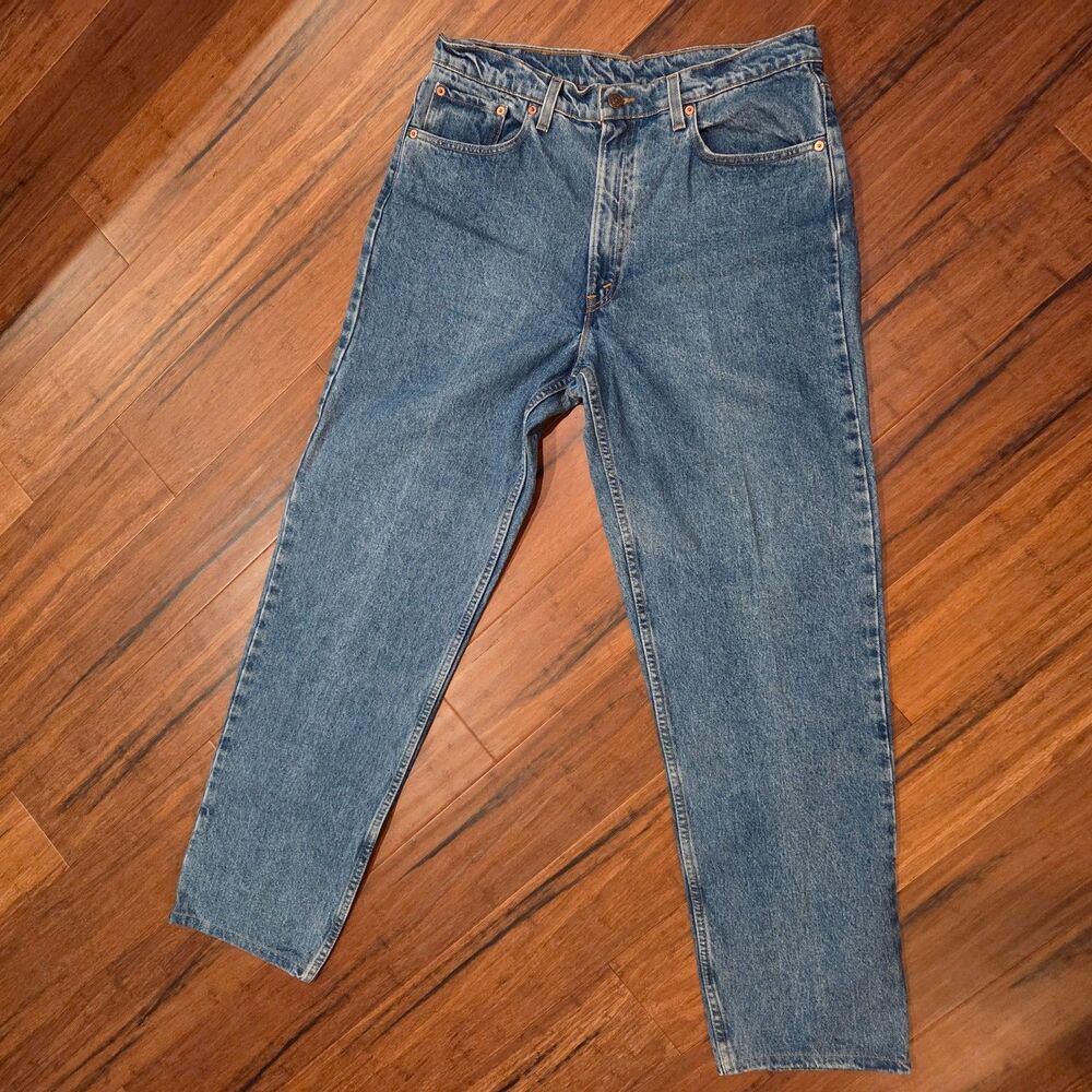 Vintage 90's Levis 550 Relaxed Fit Jeans Mens 38 x 34 Black Bat Wing Made In USA